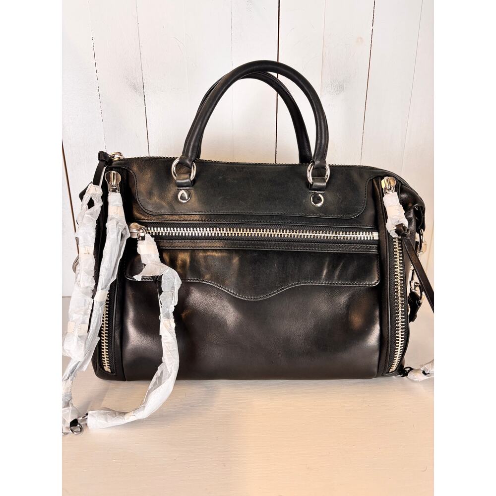 Rebecca Minkoff x Morgan Stanley Black Leather Shoulder Bag NWOT - Picture 2 of 10
